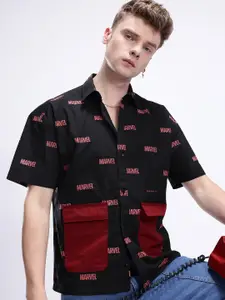 Kook N Keech Men Marvel Logo Printed Oversized Casual Shirt