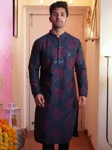 KISAH Floral Embroidered Thread Work Kurta