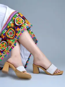 Shoetopia Girls Embellished Open Toe Block Sandals