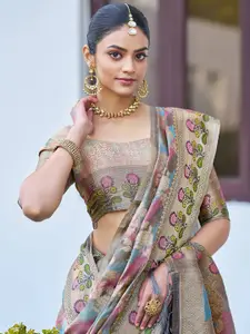 Satrani Woven Design Zari Pure Silk Banarasi Saree