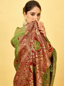 Satrani Ethnic Motifs Zari Pure Silk Arani Saree