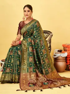 Satrani Embellished Zari Pure Silk Patola Saree
