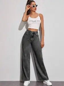 BAESD Women Comfort Wide Leg Light Fade Stretchable Jeans