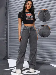 BAESD Women Comfort Wide Leg Light Fade Stretchable Jeans