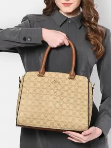 Lavie Ethnic Motifs Printed Structured Satchel with Quilted