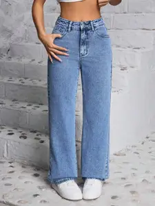 BAESD Women Comfort Wide Leg Light Fade Stretchable Jeans