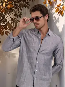 Thomas Scott Men Classic Slim Fit Opaque Casual Shirt