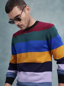 The Roadster Lifestyle Co. Men Striped Pullover