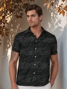 Thomas Scott Men Classic Slim Fit Opaque Printed Casual Shirt