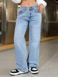 BAESD Women Comfort Wide Leg Light Fade Stretchable Jeans