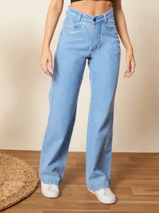 BAESD Women Comfort Wide Leg Light Fade Stretchable Jeans