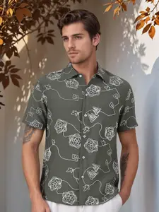 Thomas Scott Men Embroidered Regular Fit Casual Shirt