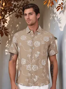 Thomas Scott Men Embroidered Regular Fit Casual Shirt
