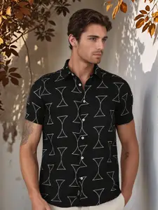 Thomas Scott Men Classic Slim Fit Opaque Printed Casual Shirt