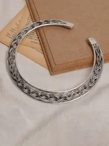 Anouk Women Silver Plated Oxidized Statement Choker Necklace