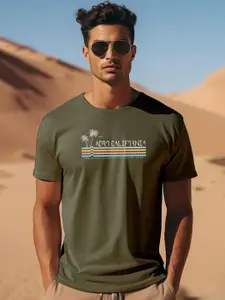 ADRO Typography Printed Round Neck Pure Cotton T-shirt