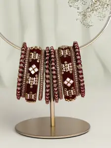 Peora Set Of 2 Gold Plated Kundan Studded Bangles
