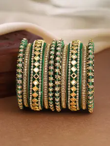 Peora Set Of 2 Gold-Plated Kundan Stoned Bangles