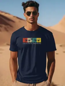 ADRO Typography Printed Round Neck Pure Cotton T-shirt