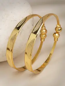 Anouk Women Set of 2 Gold Plated Adjustable Bangles