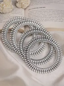 Anouk Women Set of 4 Silver Plated German Silver Oxidised Bangles
