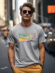 ADRO Typography Printed Round Neck Pure Cotton T-shirt