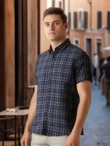 Louis Philippe Sport Men Slim Fit Tartan Checks Opaque Checked Casual Shirt