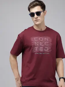 SPYKAR Oversized Fit Typography Printed T-shirt