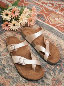 MOZAFIA Women One Toe Flats with Buckles