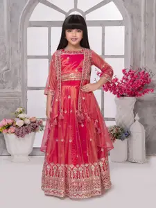 Tiny Kingdom Girls Embroidered Sequinned Ready to Wear Lehenga &