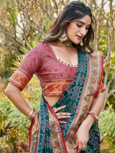 Satrani Woven Design Zari Pure Silk Patola Saree