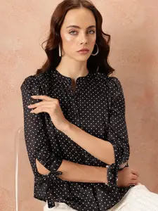 all about you Women Classic Slim Fit Polka Dot Printed Casual Shirt