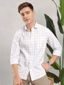 Nautica Men Premium Slim Fit Checked Pure Cotton Casual Shirt