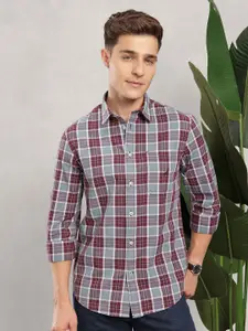 Nautica Men Premium Slim Fit Checked Pure Cotton Casual Shirt