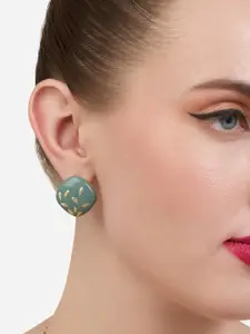 Zaveri Pearls Gold-Plated Contemporary Shaped Studs