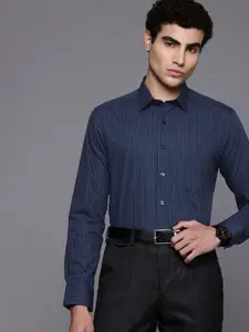 Louis Philippe Slim Fit Striped Pure Cotton Formal Shirt