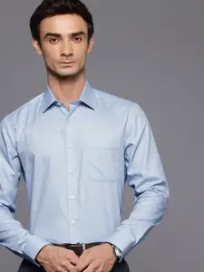 Louis Philippe Pure Cotton Self Design Textured Slim Fit Formal Shirt