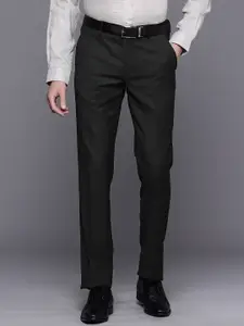 Louis Philippe Men Textured Slim Fit Formal Trousers