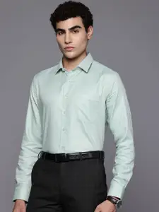 Louis Philippe Slim Fit Textured Pure Cotton Formal Shirt