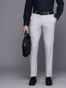 Louis Philippe Men Textured Slim Fit Trousers