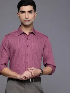 Louis Philippe Slim Fit Striped Pure Cotton Formal Shirt