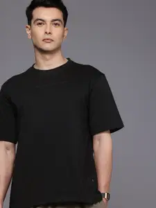 Louis Philippe Jeans Drop-Shoulder Sleeves Pure Cotton Relaxed Fit T-shirt