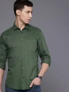 Louis Philippe Jeans Pure Cotton Slim Fit Opaque Casual Shirt