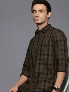 Louis Philippe Jeans Slim Fit Checked Pure Cotton Casual Shirt