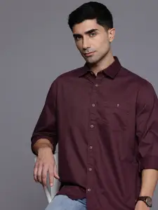 Louis Philippe Jeans Pure Cotton Slim Fit Opaque Casual Shirt