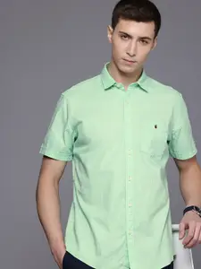 Louis Philippe Jeans Pure Cotton Slim Fit Opaque Casual Shirt