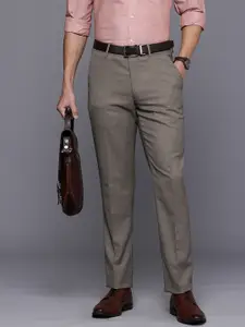 Louis Philippe Men Textured Slim Fit Trousers