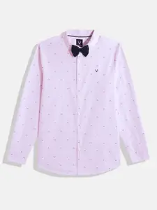 Allen Solly Junior Boys Slim Fit Printed Pure Cotton Casual Shirt With Bow Tie