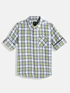 Allen Solly Junior Boys Tartan Checked Cotton Linen Casual Shirt