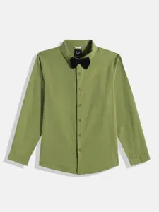 Allen Solly Junior Boys Slim Fit Pure Cotton Casual Shirt With Bow Tie